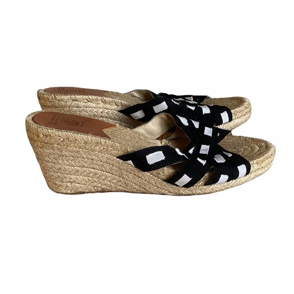 Stubbs & Wootton Black and White Espadrille Wedges main image 1
